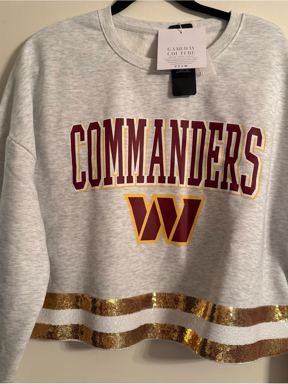 Women's Commanders Crewneck Sweatshirt - White/Maroon/Gold